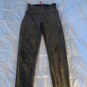 Velvet black and gold Spanx leggings - size L